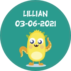 Geboorte sticker klein monstertje