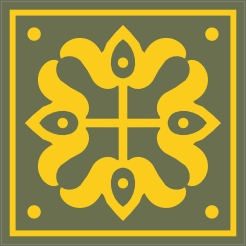 Geel groen patroon tegeltje