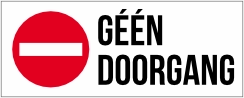 Geen doorgang sticker