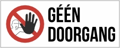 Geen doorgang