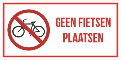 Geen fietsen plaatsen