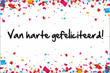 Gefeliciteerd Spandoek Confetti