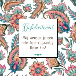 Gefeliciteerd spandoek floral