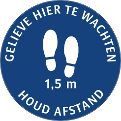 Gelieve hier te wachten, houd afstand