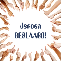 geslaagd thumbs up