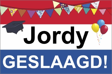 Geslaagd vlag feestelijk