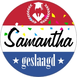 Geslaagd vlag rond (Achter Glas)
