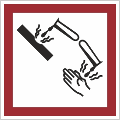 GHS Corrosief Magneetsticker