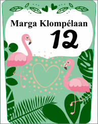 Groene Afvalbak sticker flamingo