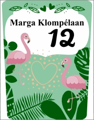 Groene Afvalbak sticker flamingo