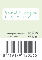 Handlotion voorbeeld sticker met EAN