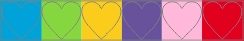 Hartjes diverse kleuren stickervel