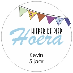 Hiep hiep hoera 5 jaar sticker
