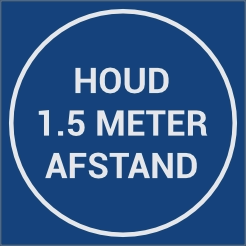 Houd afstand blauw tegel