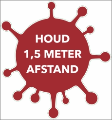 Houd afstand vloersticker vorm