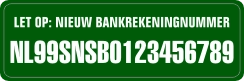 ieuw Bankrekeningnummer Donkergroen