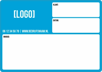 Infolabel met eigen logo