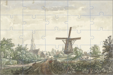 Jacob van Liender - Gezicht op leusense weg naar Amersfoort