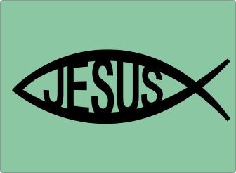 Jesus Ichtus laptop sticker 17 inch