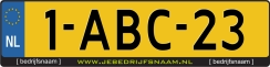 Kentekenplaathouder bedrijfsnaam