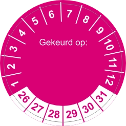 keurings sticker 2022 2027 roze