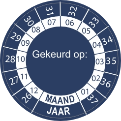 Keuringssticker 2022-2033 blauw