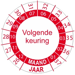 Keuringssticker 2022-2033 rood