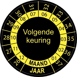 Keuringssticker 2022-2033 zwart