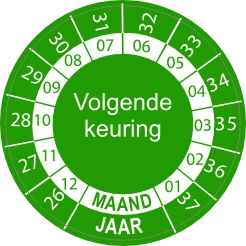 Keuringssticker 20-31 groen