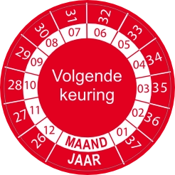Keuringssticker 20-31 rood