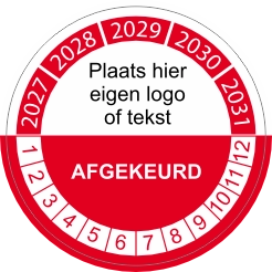 Keuringssticker afgekeurd eigen logo