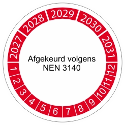 Keuringssticker afgekeurd NEN 3140 4cm