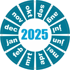 Keuringssticker blauw 2025