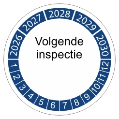 keuringssticker blauw 3cm 2022 volgende inspectie