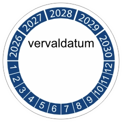keuringssticker blauw 4cm 2022 vervaldatum