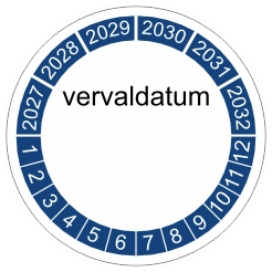 keuringssticker blauw 4cm 2027 vervaldatum