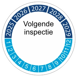keuringssticker blauw 4cm 2027 volgende inspectie