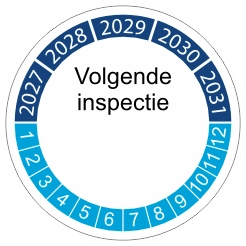 keuringssticker blauw 4cm 2027 volgende inspectie