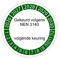 Keuringssticker groen 3cm (2022) NEN 3140