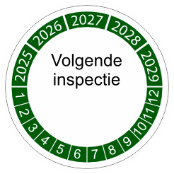 keuringssticker groen 3cm 2025 volgende inspectie