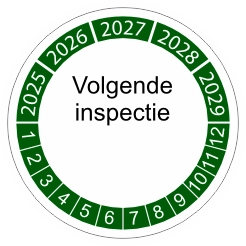 keuringssticker groen 3cm 2025 volgende inspectie