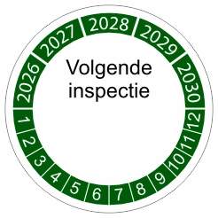 keuringssticker groen 4cm 2022 volgende inspectie