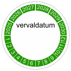 keuringssticker groen 4cm 2027 vervaldatum