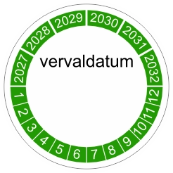 keuringssticker groen 4cm 2027 vervaldatum