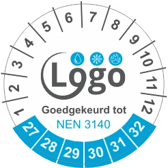 Keuringssticker logo voorbeeld