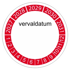 keuringssticker rood 3cm 2027 vervaldatum