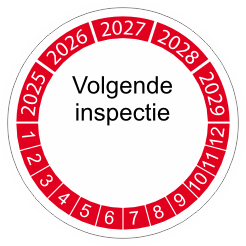 keuringssticker rood 3cm 2025 volgende inspectie