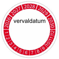 Keuringssticker rood 4cm (2022) Vervaldatum