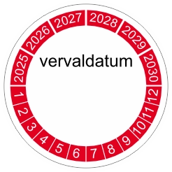 keuringssticker rood 4cm 2025 vervaldatum