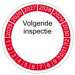 keuringssticker rood 4cm 2025 volgende inspectie